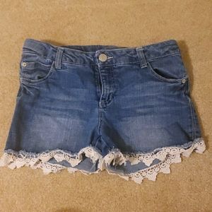 Cherokee Girls Shorts with white lace on bottom